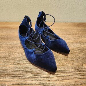 Express blue lace up flats